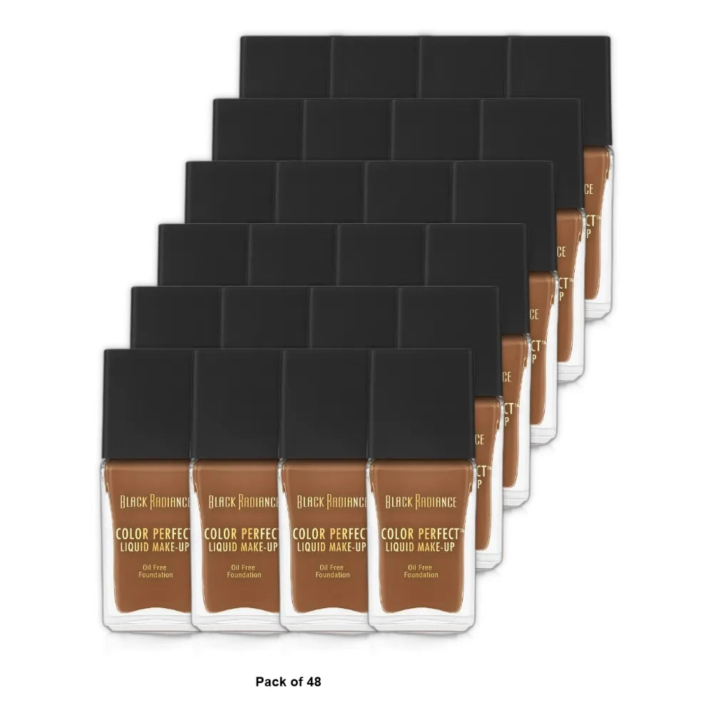 Black Radiance Color Perfect Liquid Foundation Makeup - Caramel 1 Oz(Pack of 48)