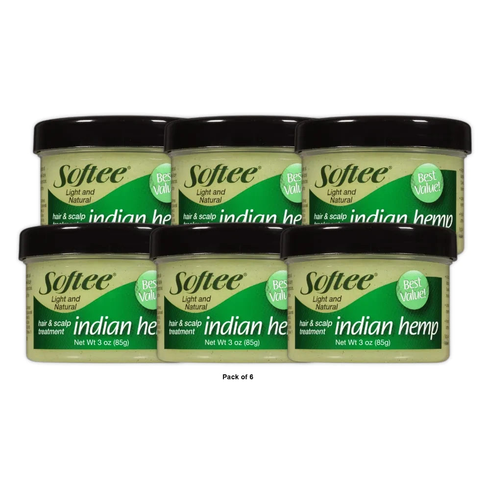 Softee Indian Hemp Hair & Scalp Treatment 3 Oz. Jar (Pack of 6)
