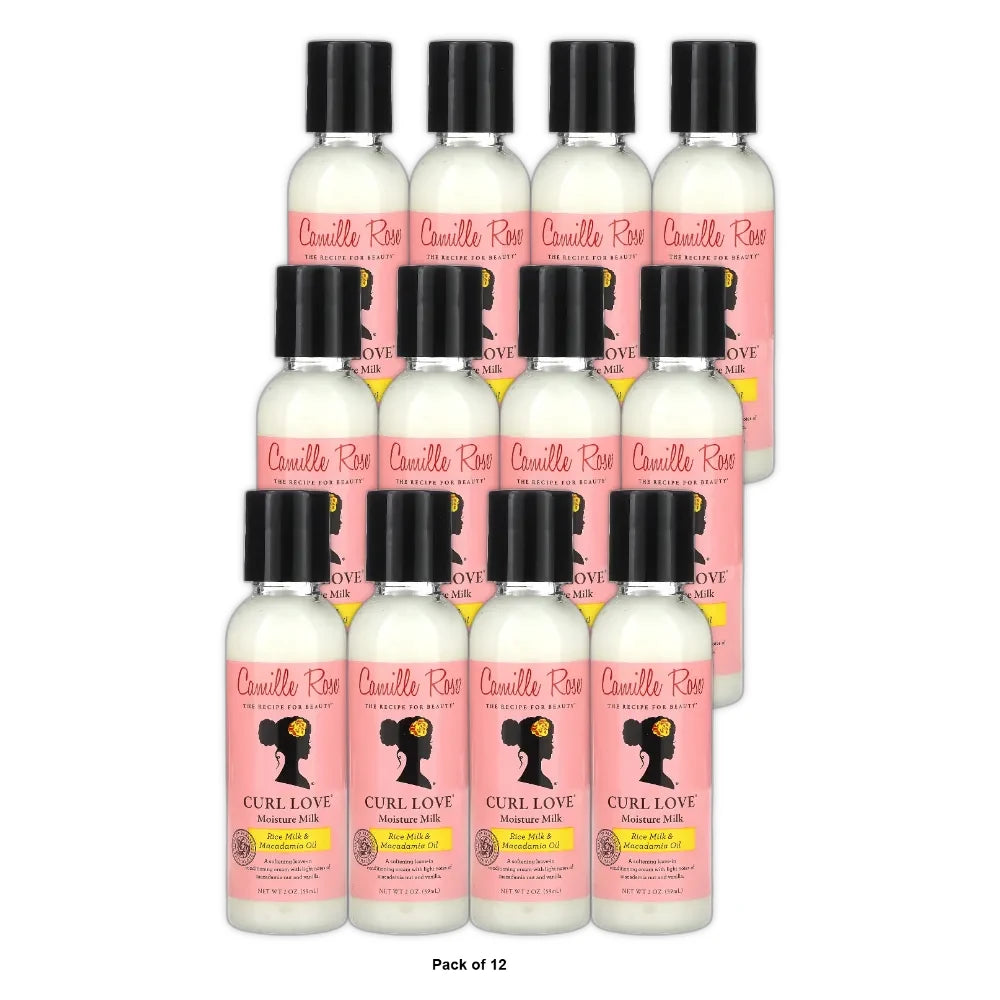 Camille Rose - Curl Love Moisture Milk Rice Milk and Macadamia Oil 2 Oz (Pack of 12)