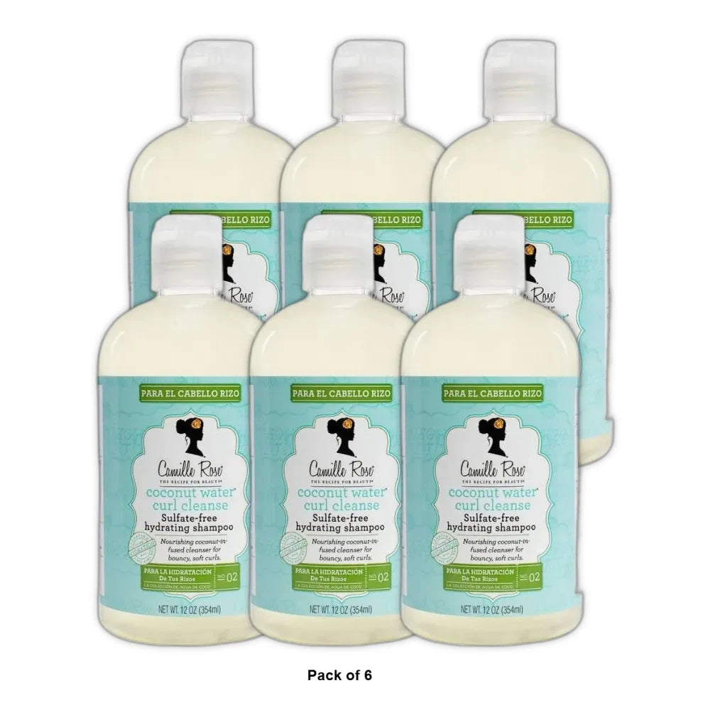 Camille Rose Coconut Water Curl Cleanse Hydrating Shampoo 12 oz (354 ml) (Pack of 6)