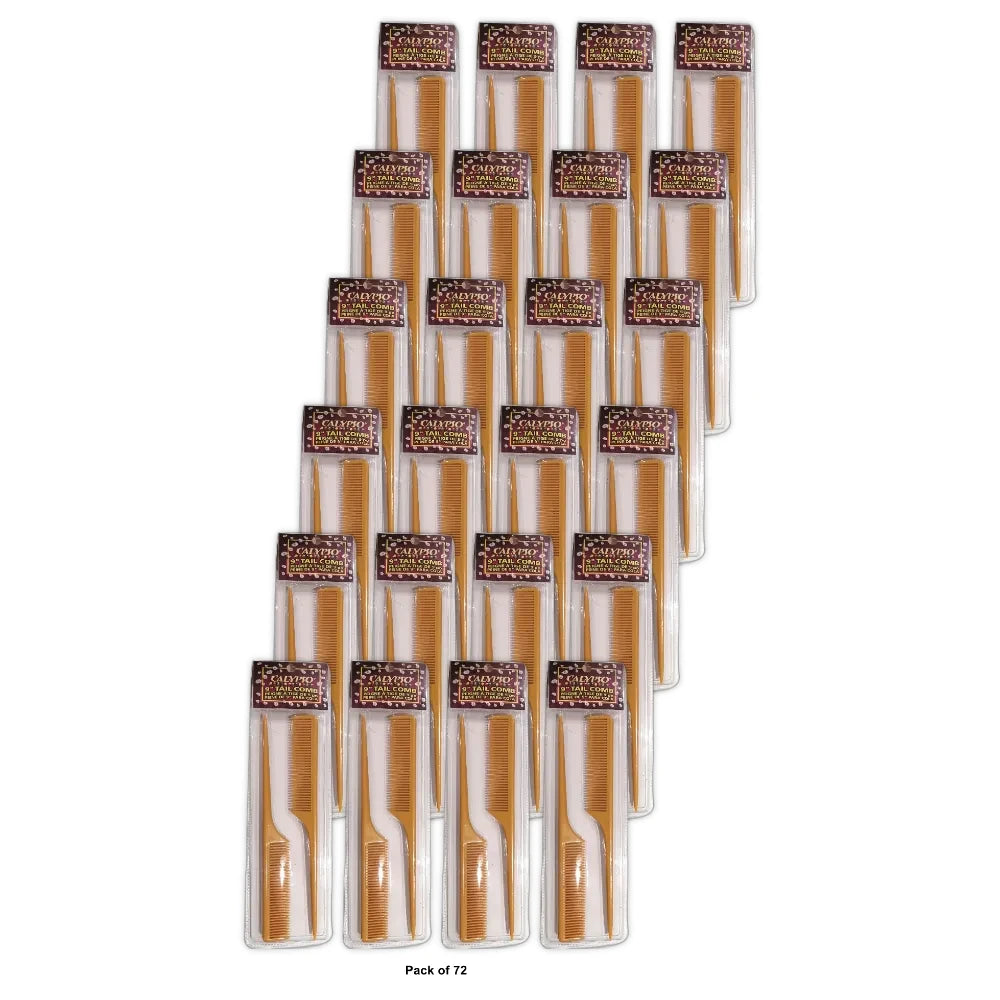 Calypso Caribbean Hard Rubber Rat Tail Teasing Styling Comb 9 Inch 4 Pack(Pack of 72)