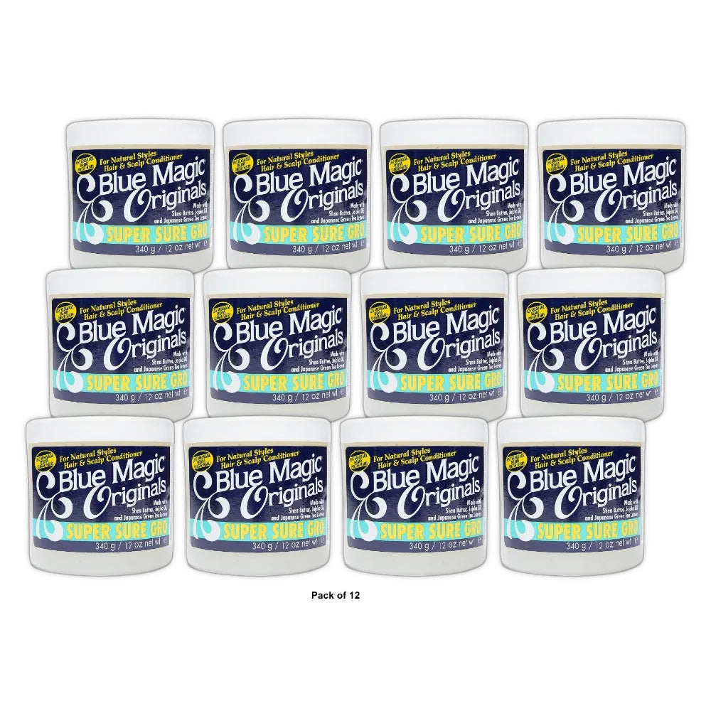 Blue Magic Super Sure Hair Growth Product, Ounce 12 oz(Pack of 12)