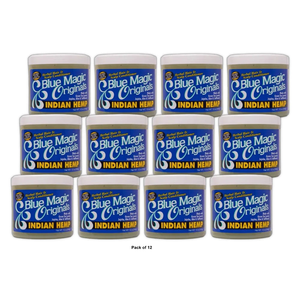Blue Magic Originals Indian Hemp Herbal Hair & Scalp Conditioner All Hai 12 0z(Pack of 12)