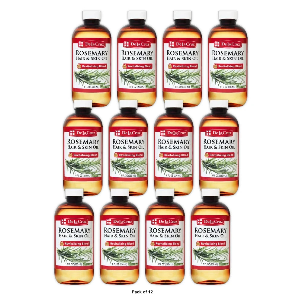 De La Cruz Rosemary Hair & Skin Oil Revitalizing Blend Hair & Skin Moisturizer 8. Oz (Pack of 12)