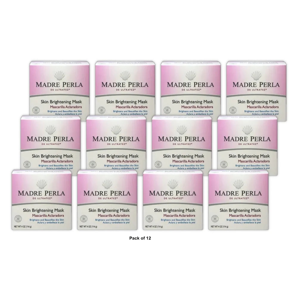 Madre Perla De Ultratez Skin Brightening Face Mask with Mother of Pearl Powder 4 Oz (Pack of 12)