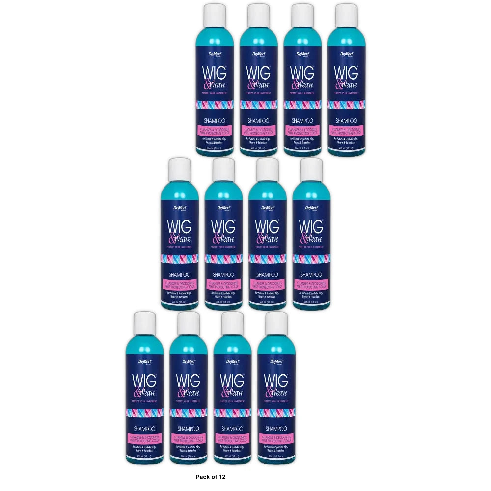 Wig & Weave System Wig Shampoo for Natural and Synthetic Hair 8 oz (Pack of 12)