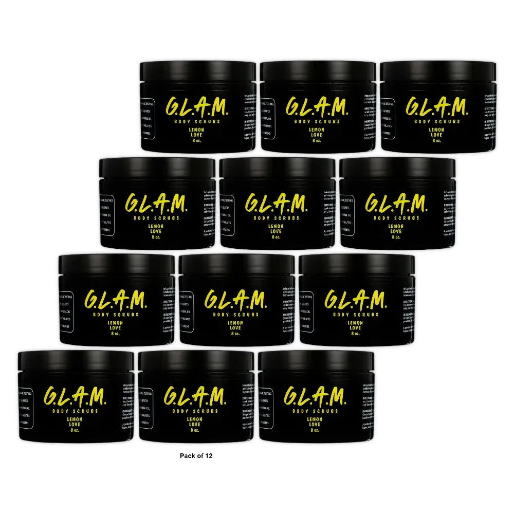 GLAM LEMON LOVE BODY SCRUB 8 Oz (Pack of 12)