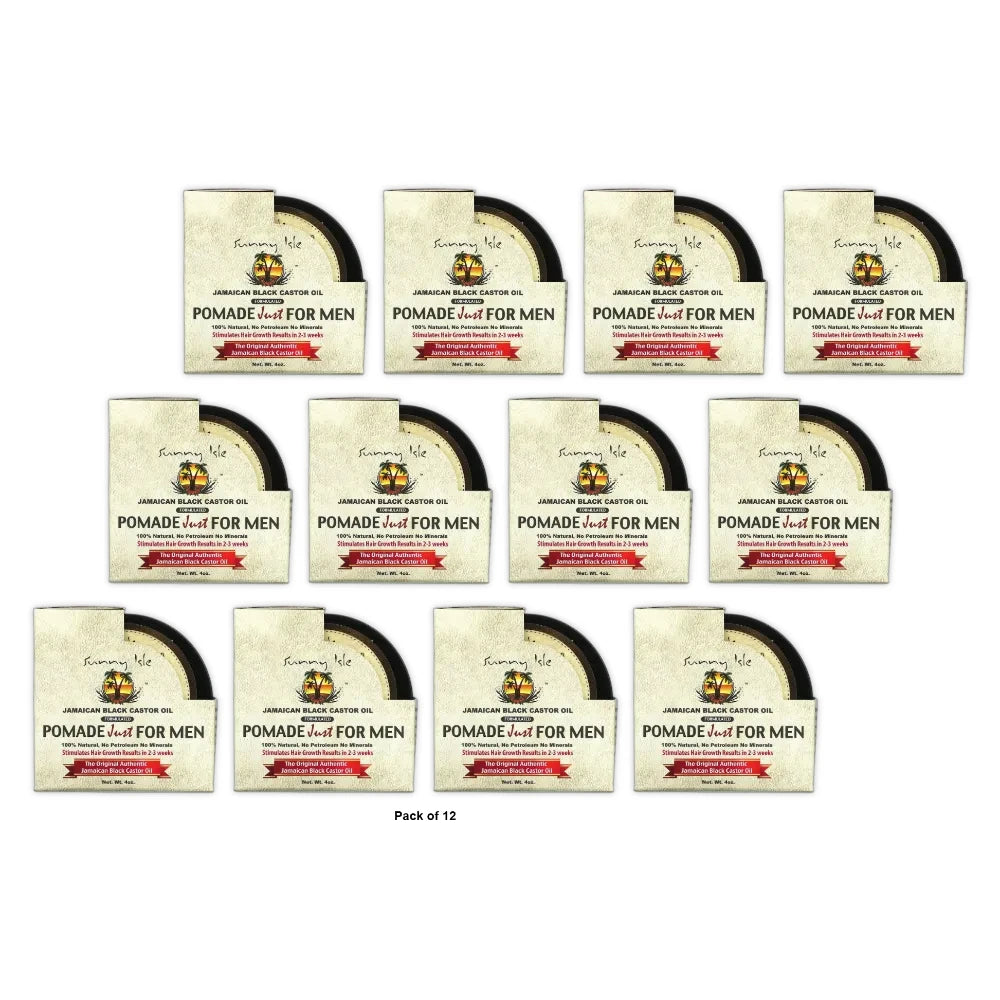 Sunny Isle Jamaican Black Castor Oil Hair Pomade for Men 4 Oz (Pack of 12)