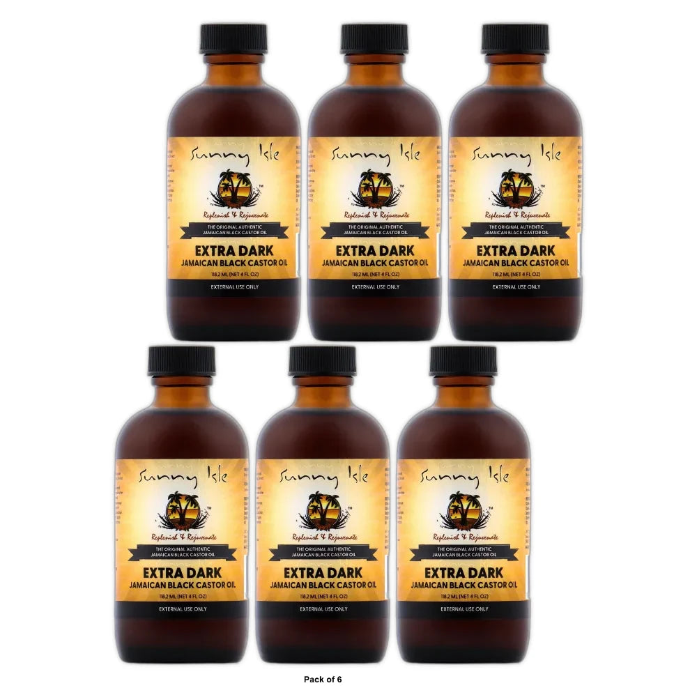 Sunny Isle Extra Dark Jamaican Black Castor Oil - 4 fl oz (Pack of 6)