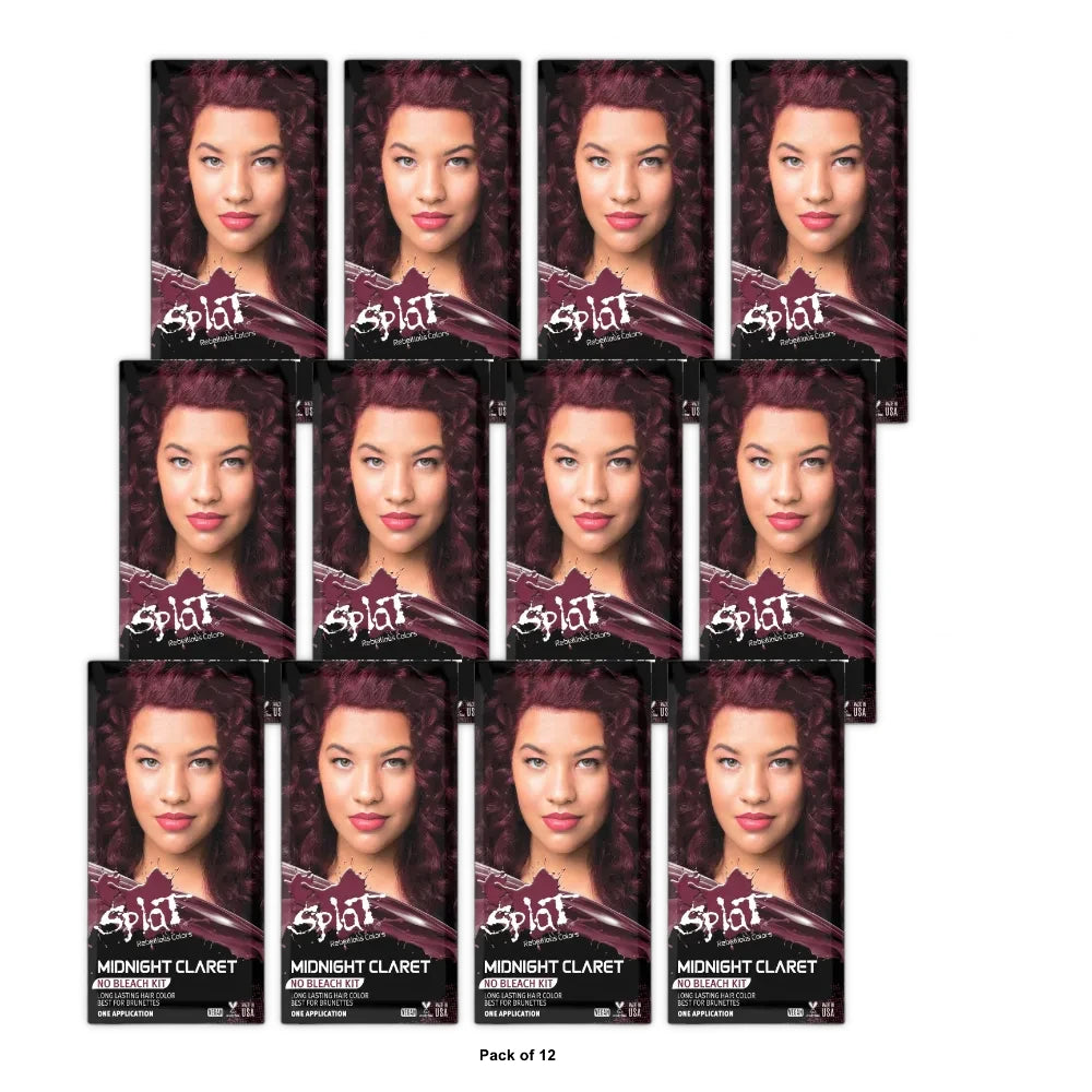 Splat Semi-Permanent Hair Color - Midnight Claret - 6 fl oz (Pack of 12)