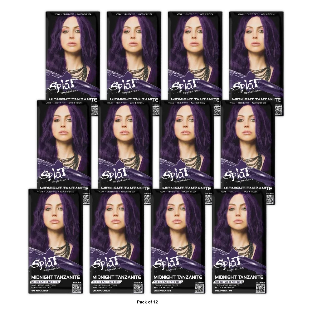 Splat Midnight Kit Semi Permanent Hair Color - Tanzanite - 6.75 fl oz (Pack of 12)