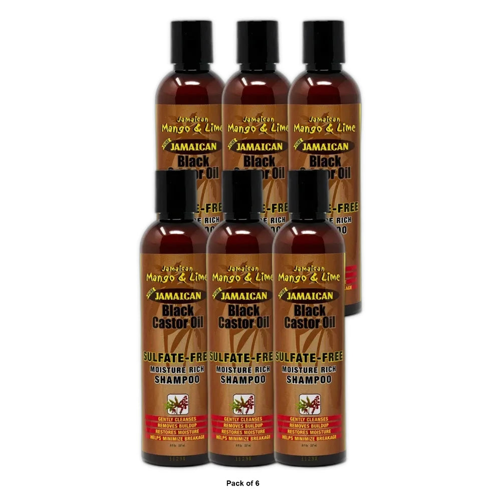 Jamaican Mango Lime - Black Castor Oil Moisture Rich Shampoo 8Oz (Pack of 6)