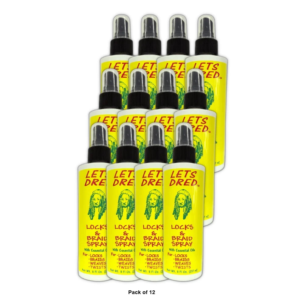 Lets Dred Locks & Braid Spray with Essential Oils Net.Wt 8 fl.oz (Pack of 12)