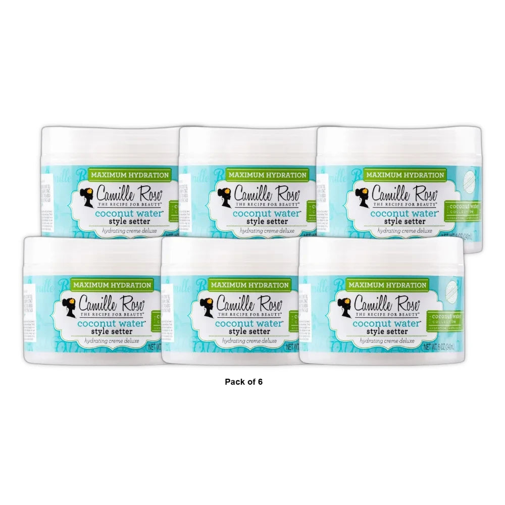 Camille Rose Coconut Water Hydrae & Soften Styler Setter Styling Gel with Coconu 8 Oz (Pack of 6)