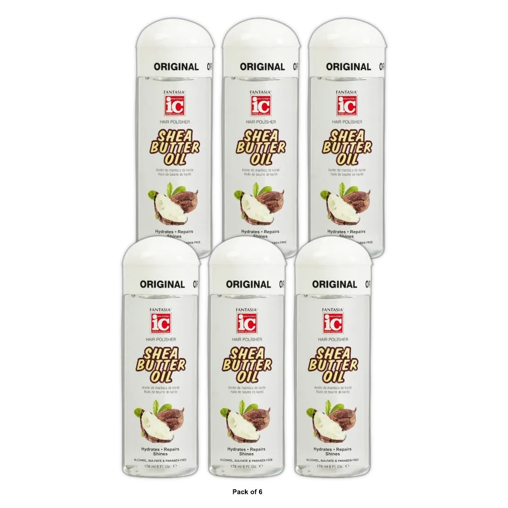 Fantasia ic Shea Butter Oil Hair Polisher, 6 oz., Dry Hair Type, Moisturizing, Unisex (Pack of 6)