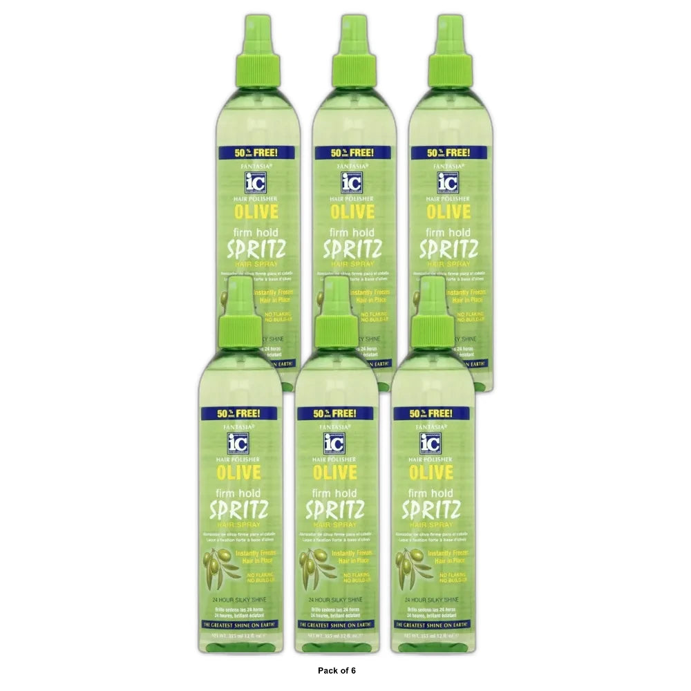 IC Fantasia Hair Polisher Olive Spritz 10 Oz Firm Hold Green (Pack of 6)