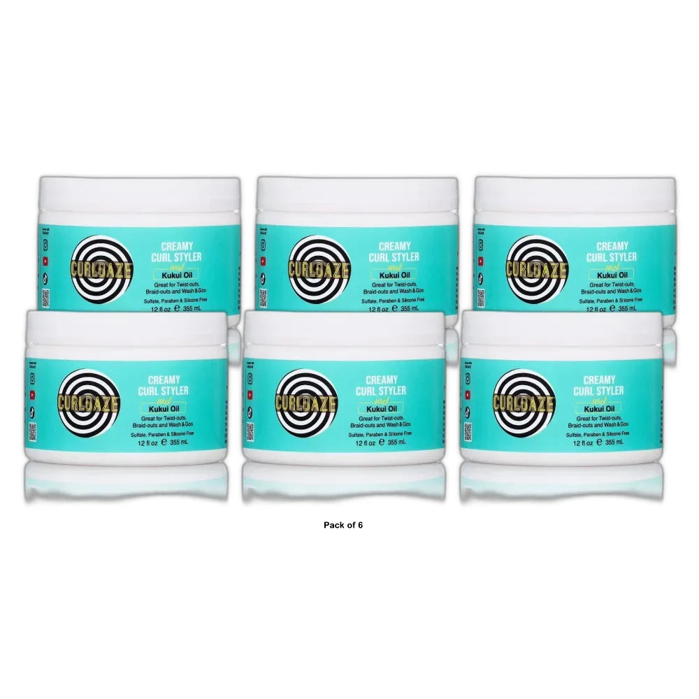 Curldaze Creamy Curl Styler with Kukui Oil – 12 Fl. Oz (Pack of 6)