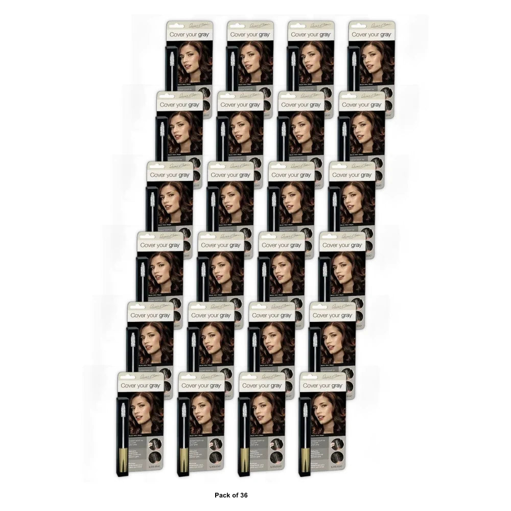 CYG (Cover Your Gray) Brush-In Hair Color Touch-Up, Black, 0.25 Oz (Pack of 36)