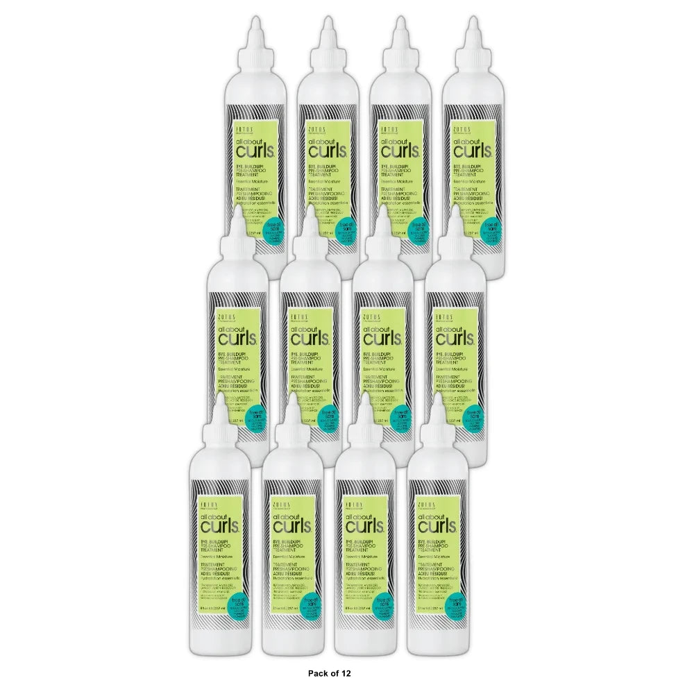Zotos All About Curls Bye Buildup! Pre-Shampoo Treatment, 8 Fl. Oz (Pack of 12)