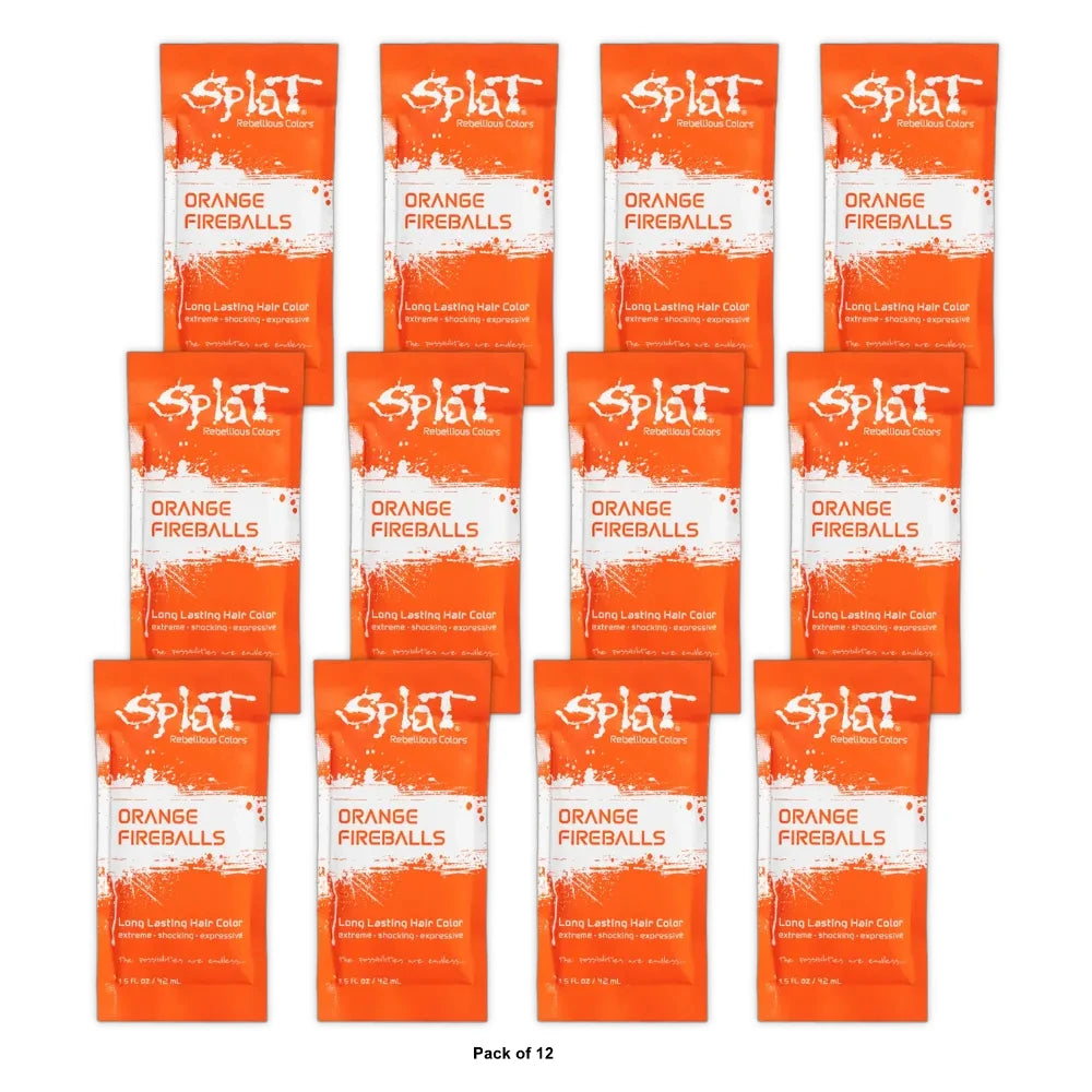Splat Rebellious Long Lasting Hair Color 1.5oz - Orange Fireballs (Pack of 12)