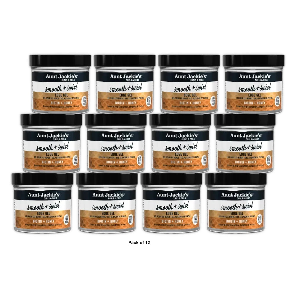 Aunt Jackie?s Braid and Twist Collection Smooth and Swirl Edge Gel with Extra Fi 4 Oz (Pack of 12)