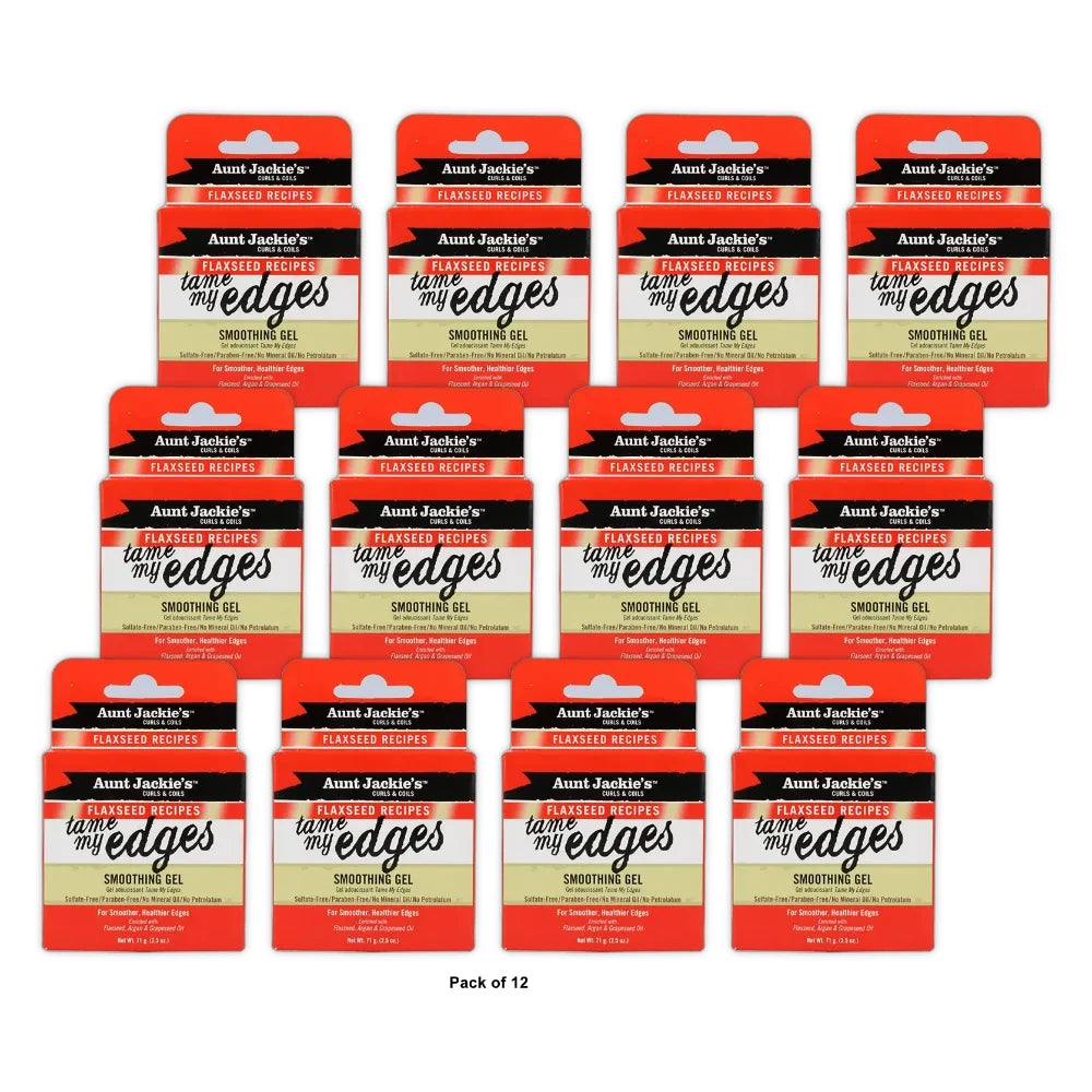 Aunt Jackie s Tame My Edges Smoothing Gel Flaxseed Recipes - 2.5 oz (Pack of 12)