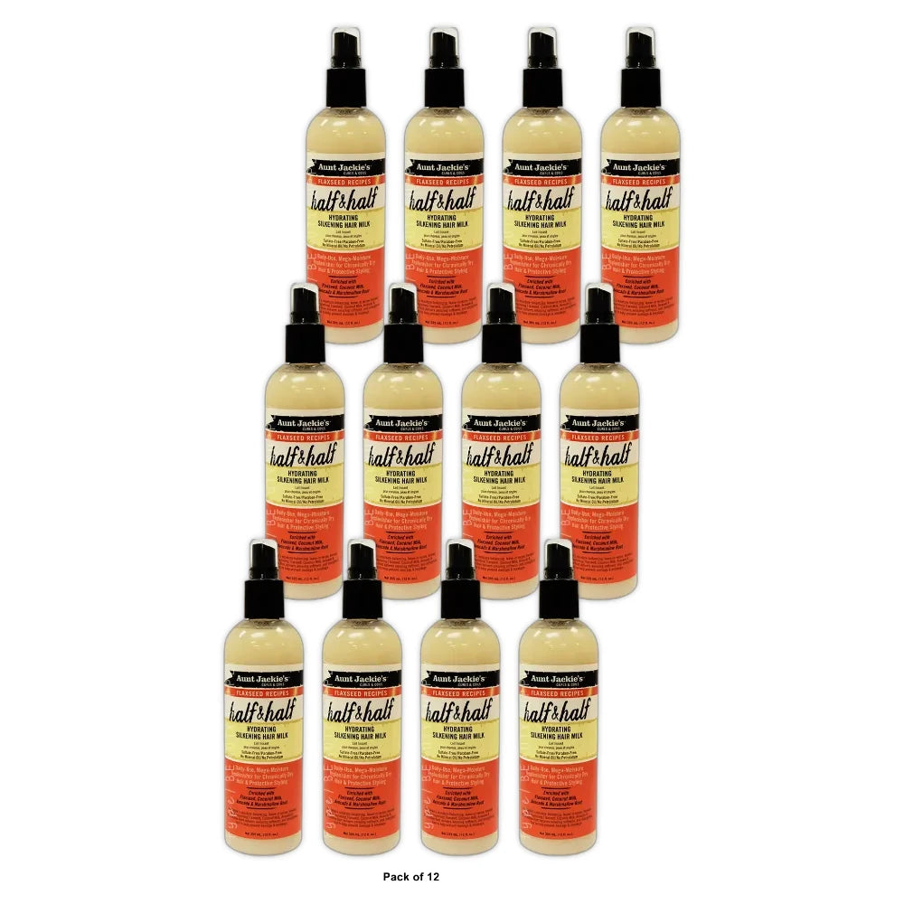 Aunt Jackie s Half & Half Hydrating Silkening Hair Milk (Pack of 12)