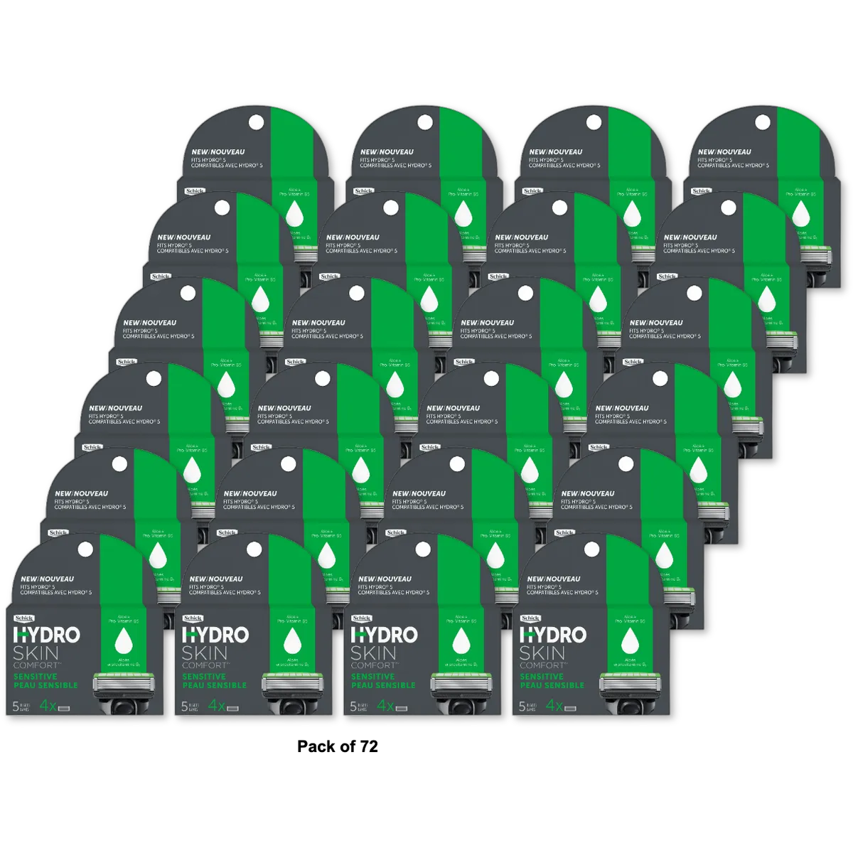 Schick Hydro 5 Blade Comfort Sensitive Refill 0.16Oz (Pack Of 72)