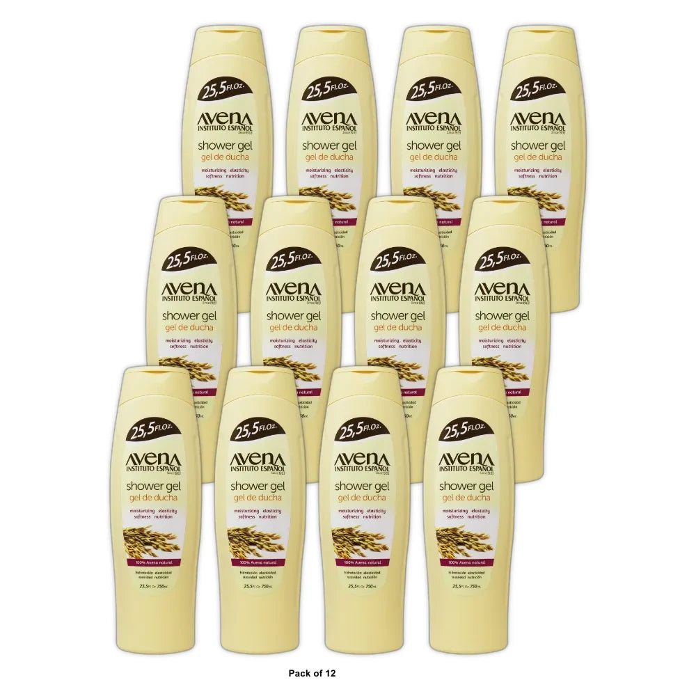 Avena Bath & Shower Gel Moisturizing and Softness Unisex Oatmeal Scent All S 25.5. Oz (Pack of 12)