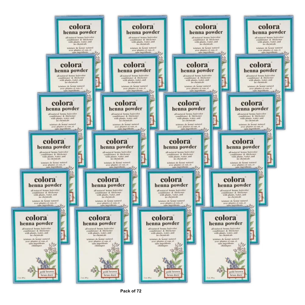 Colora Henna Powder Hair Color Gold Brown 2 oz (Pack of 72)