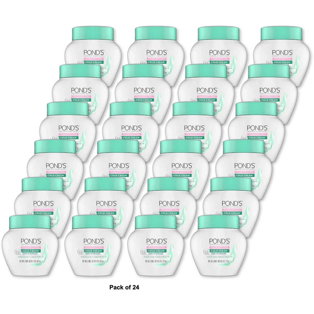 Ponds Cold Cream Make Up Remover Fragrance Free 6.1Oz (Pack of 24)