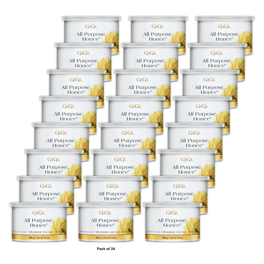 GiGi Honee Hair Removal Soft Wax All Purpose Wax for Face Body & Bikini 14 Oz (Pack of 24)