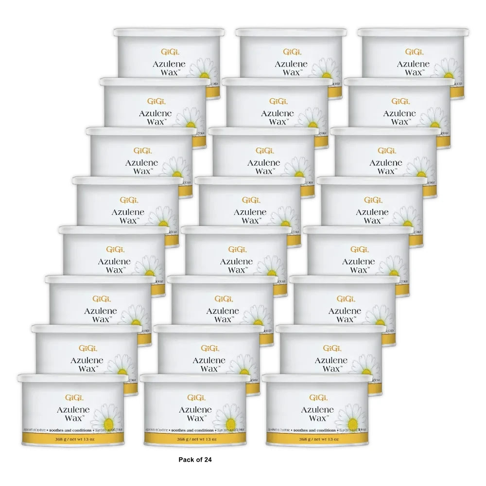 GiGi Azulene Hair Removal Soft Wax Face & Full Body Use for Normal Skin 13 oz (Pack of 24)