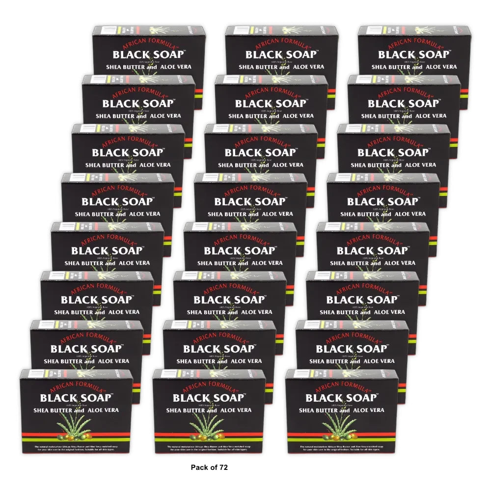Madina - African Black Soap Shea Butter and Aloe Vera 3.5oz (Pack of 72)