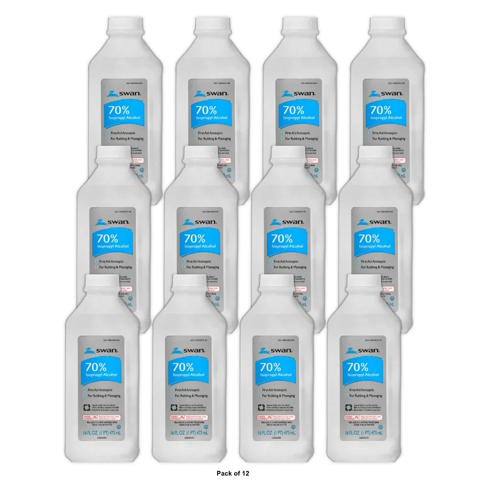 Swan Rubbing Alcohol 70% 16 oz (Pack of 12)