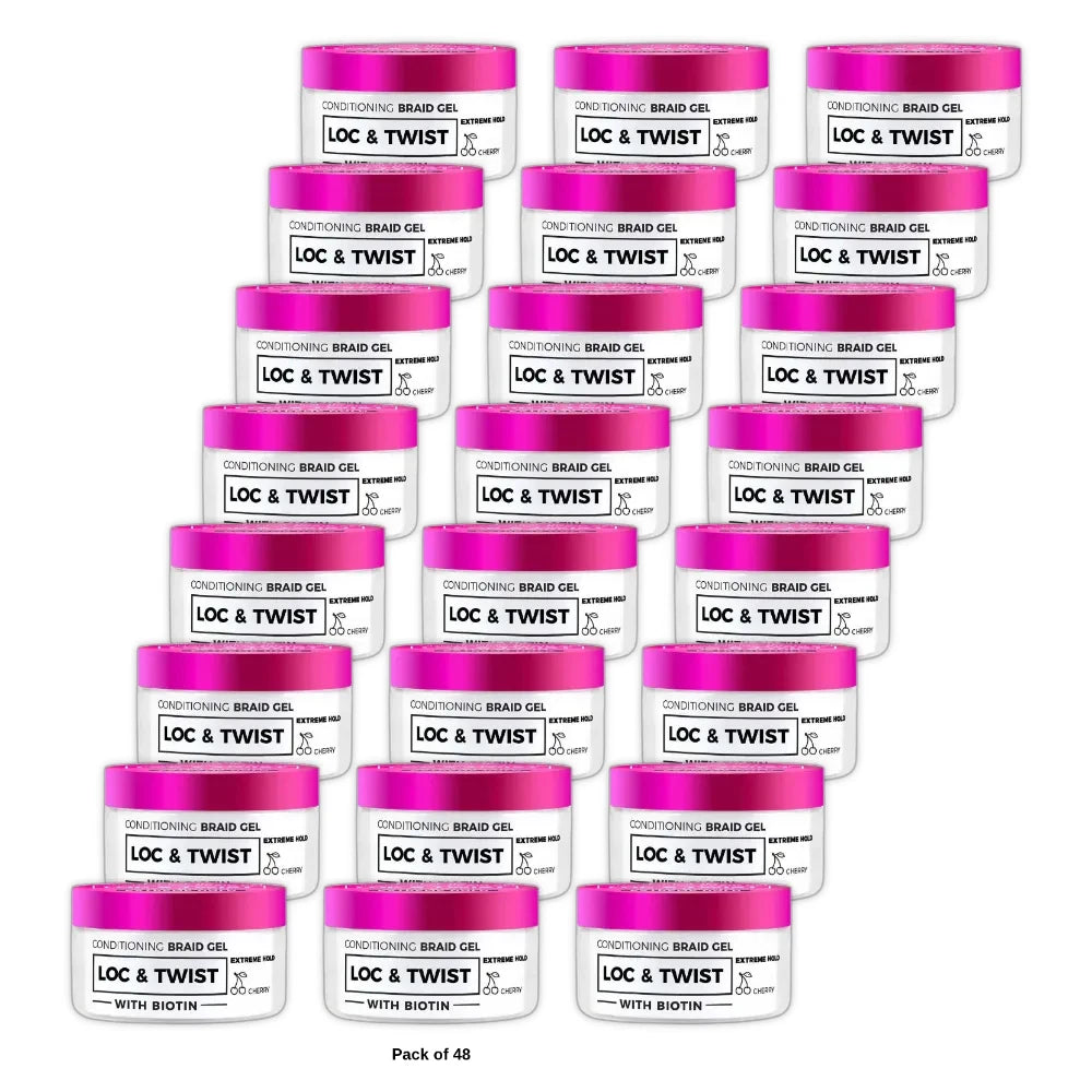 Nicka K New York Tyche Loc & Twist Conditioning Braid cherry Gel with Biotin 150 ml H 5.1 Oz (Pack of 48)