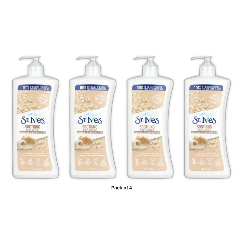 St. Ives Nourish & Soothe Oatmeal & Shea Butter Body Lotion 21 fl oz (Pack of 4)