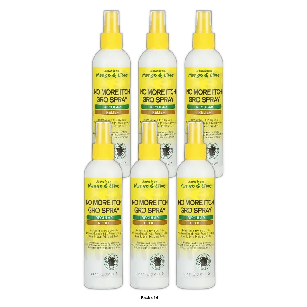 Jamaican Mango & Lime No More Itch Gro Spray 8 oz. Unisex (Pack of 6)