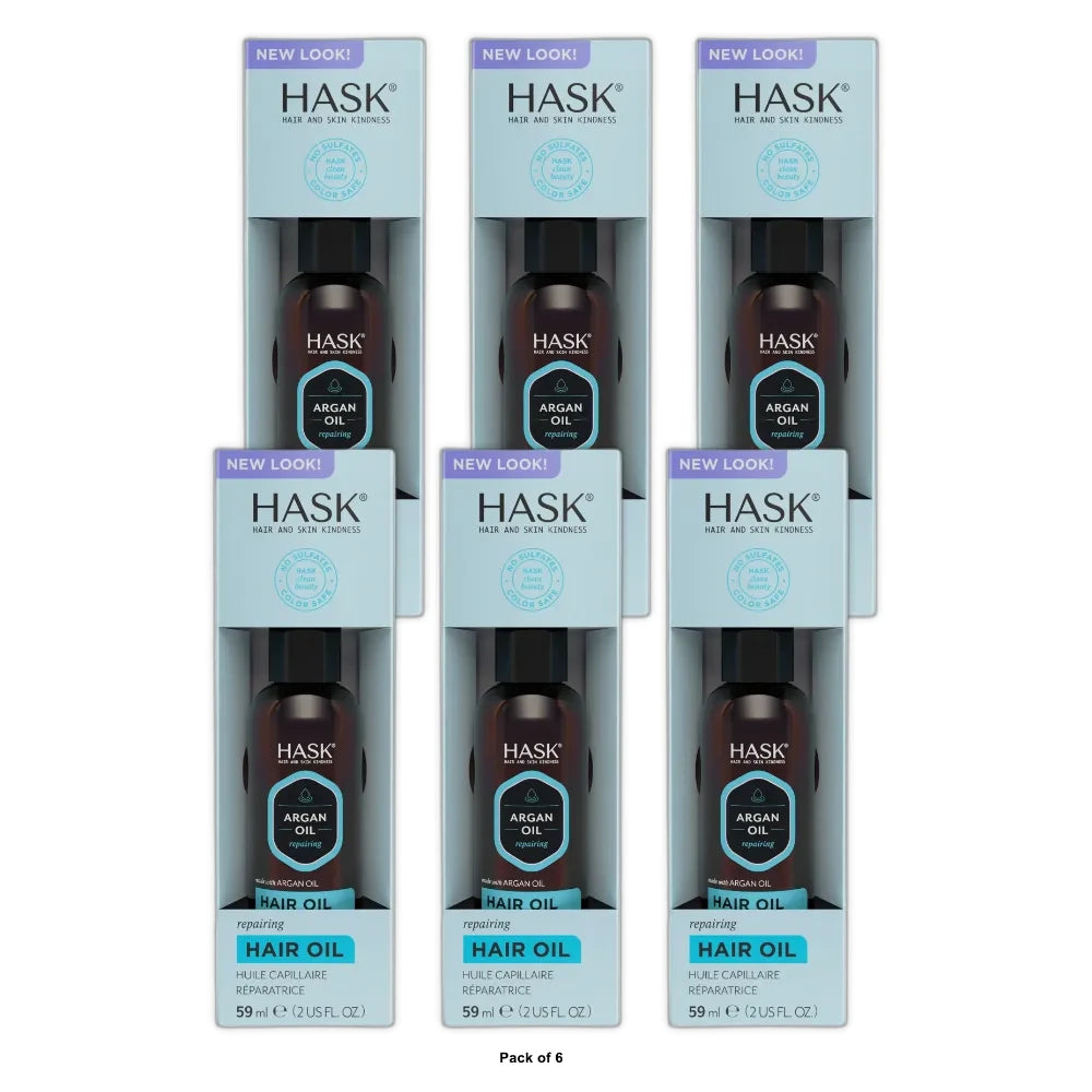 HASK Argan Oil Repairing Hair Oil 2 fl. oz (Pack of 6)
