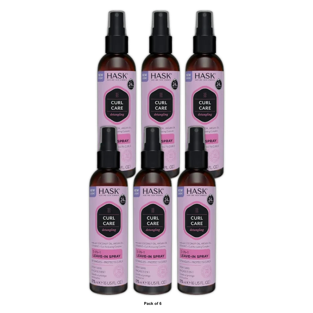 Hask Curl Care 5-in-1 Leave In Spray 6 Oz - (Pack of 6)