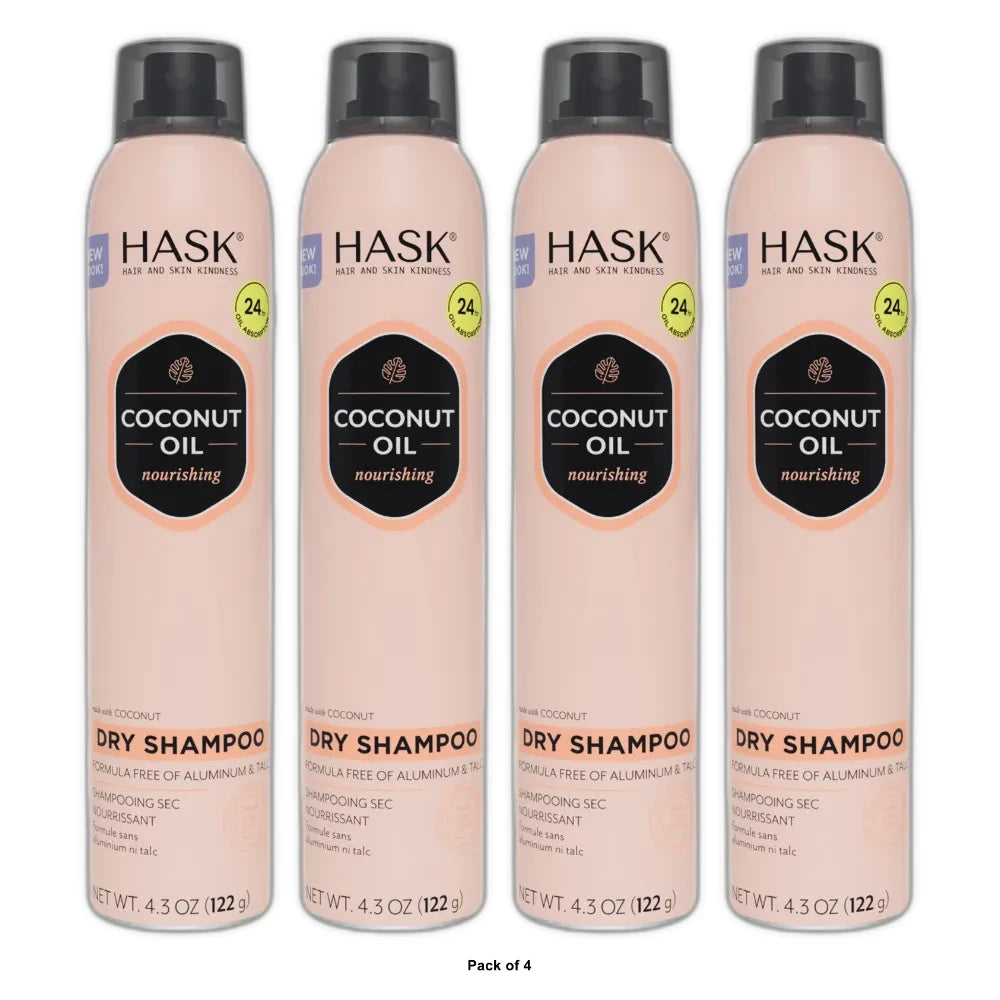 Hask Monoi Coconut Nourishing Dry Shampoo 4.3 oz (Pack of 4)