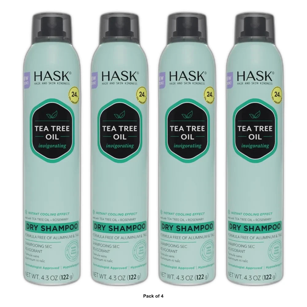 Hask Tea Tree Dry Shampoo - 4.3oz (Pack of 4)