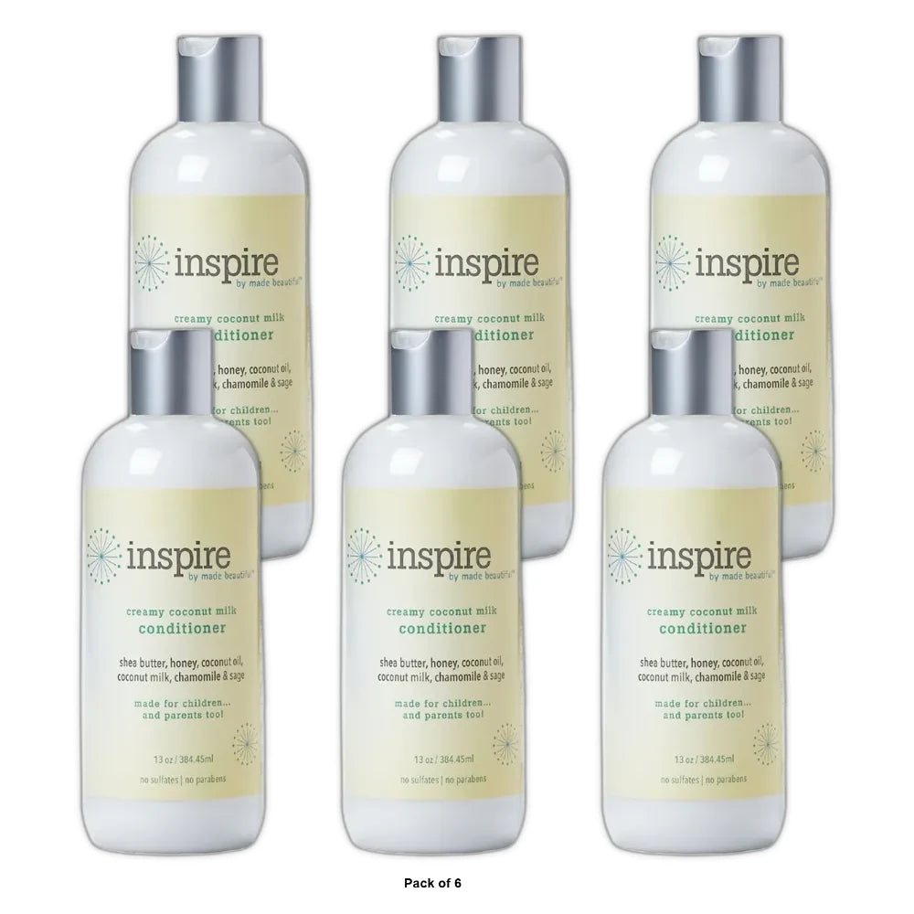 Inspire by Made Beautiful Creamy Coconut Milk Conditioner 13 Oz (Pack of 6)