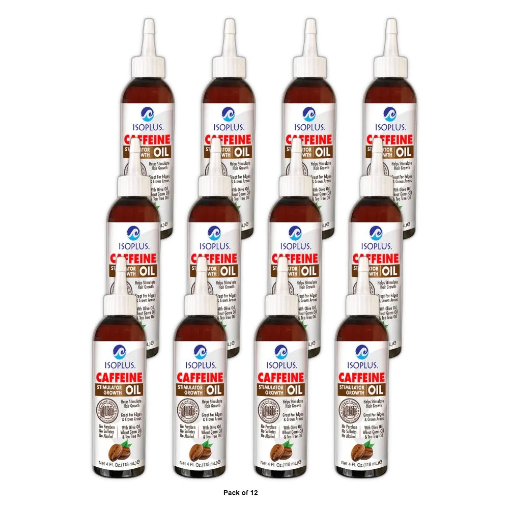 Isoplus Caffeine Stimulator Growth Oil 4 oz. All Hair Type (Pack of 12)