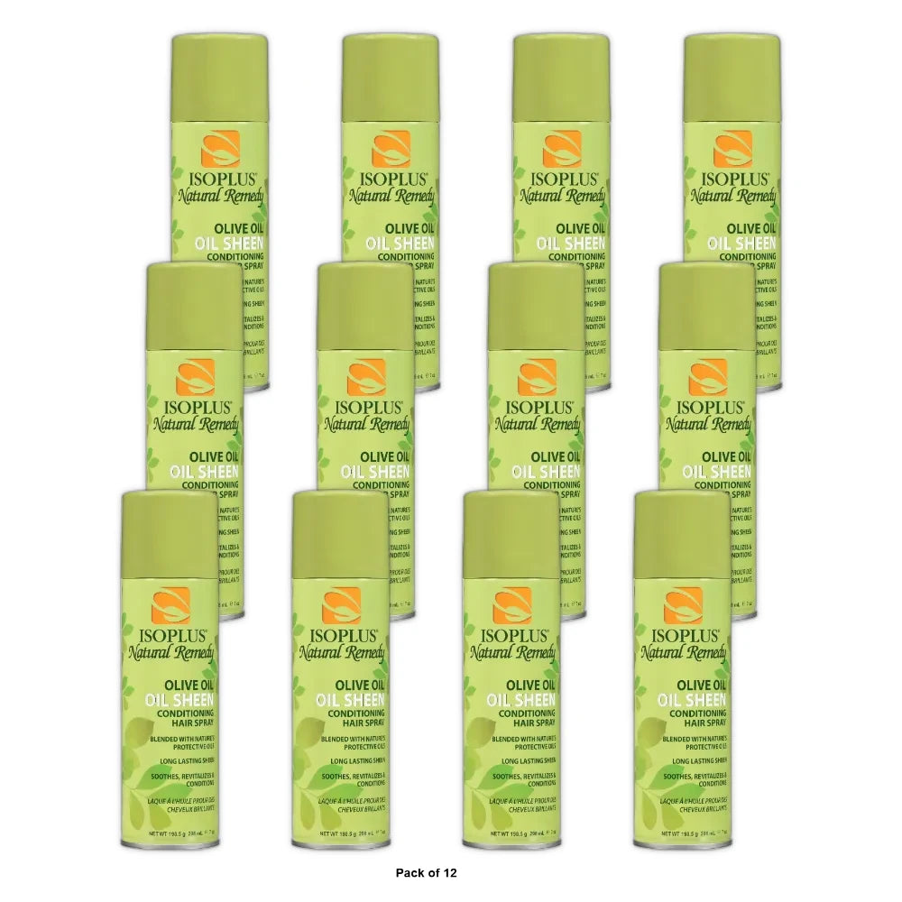 Isoplus Natural Remedy Olive Oil Sheen Hair Spray 7 oz. Unisex (Pack of 12)