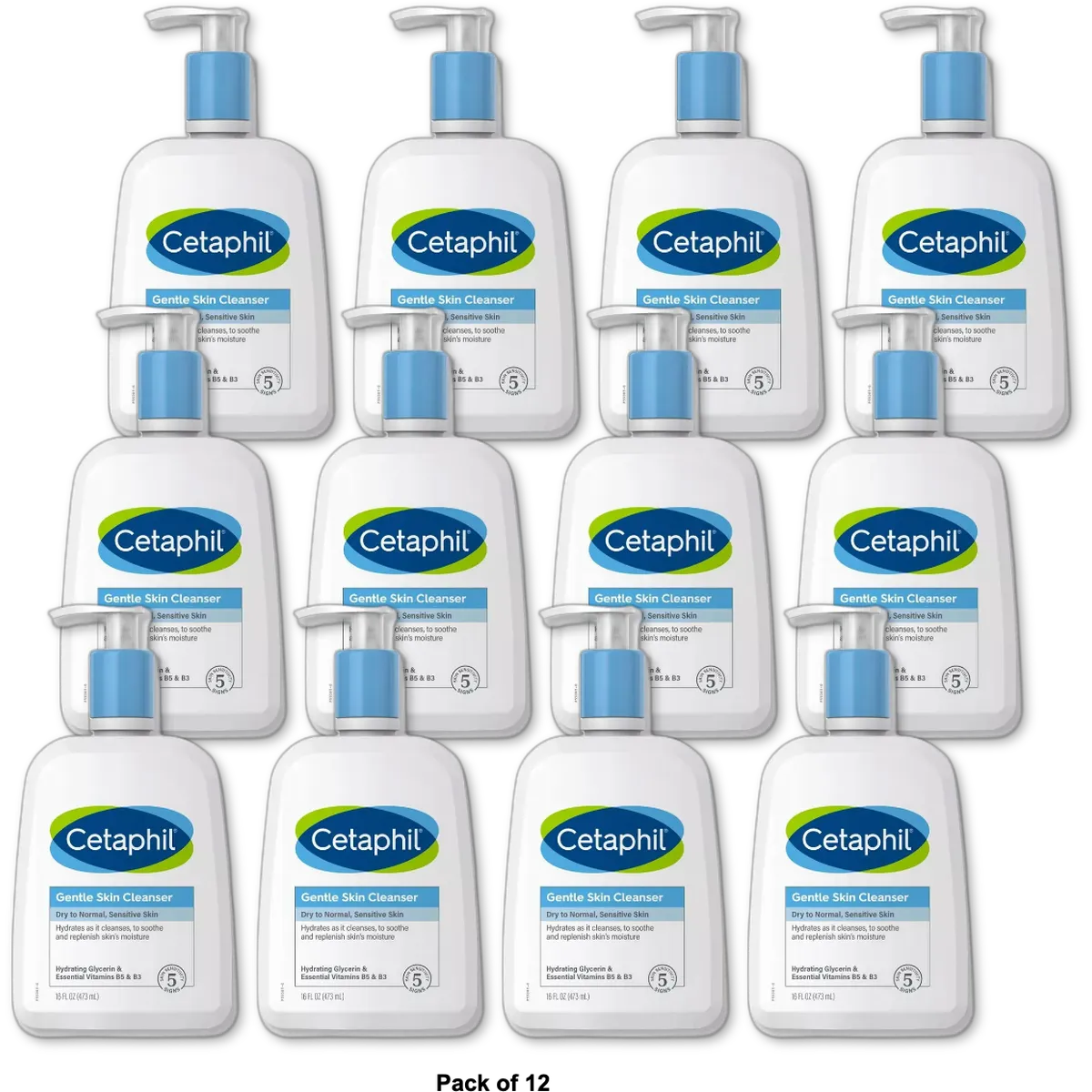 Cetaphil Gentle Skin Cleanser For Senistive Skin 16Oz (Pack of 12)
