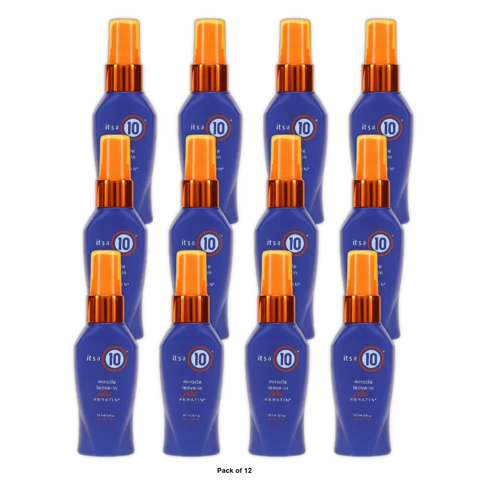 It's a 10 Keratin Miracle Leave-In Damage Repair, Detangling, Hydrating Spray - 2. Oz (Pack of 12)