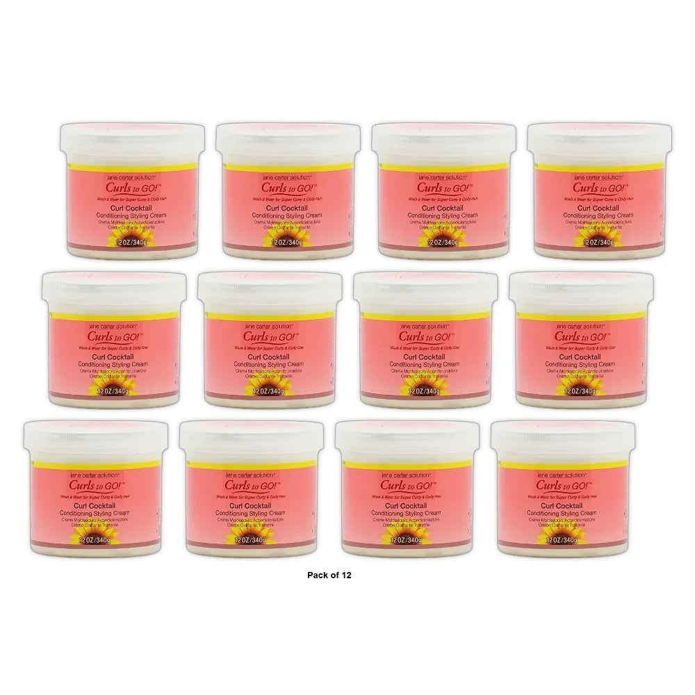JANE CARTER SOLUTION Curls to Go Cocktail Conditioning Cream () - Hydrating 12 oz (Pack of 12)