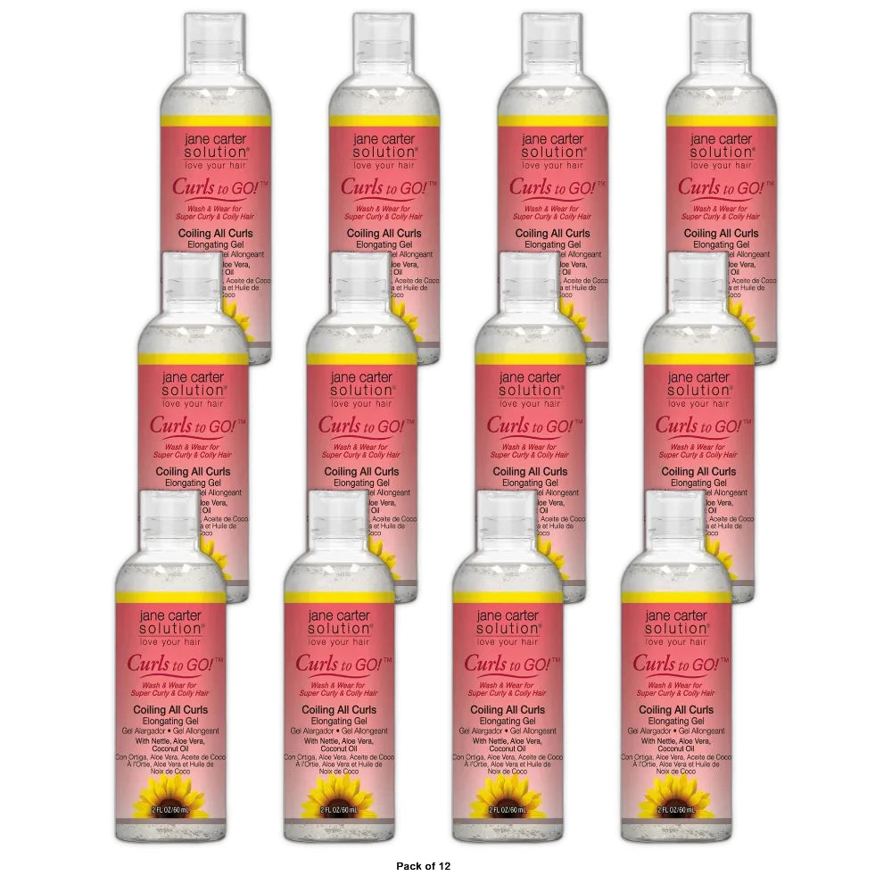 Jane Carter Solution Curls To Go Coiling All Curls Elongating Gel 2 Fl Oz (Pack of 12)