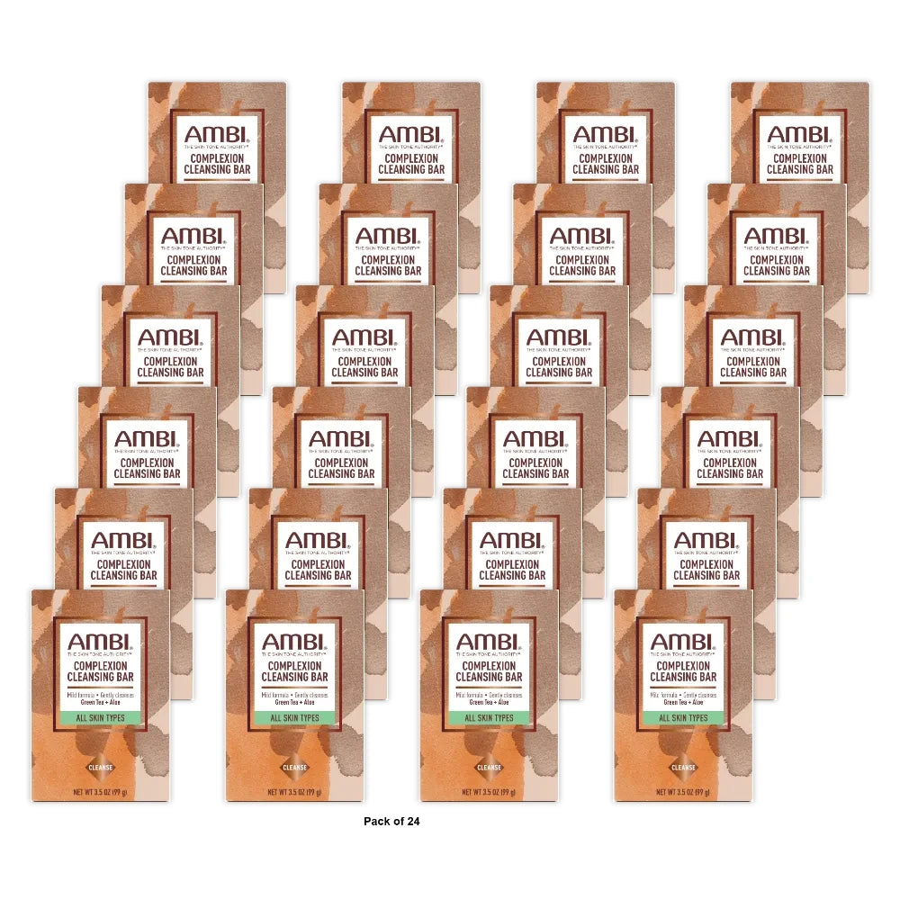 AMBI Complexion Cleansing Bar Soap Green Tea and Aloe 3.5 oz (Pack of 24)